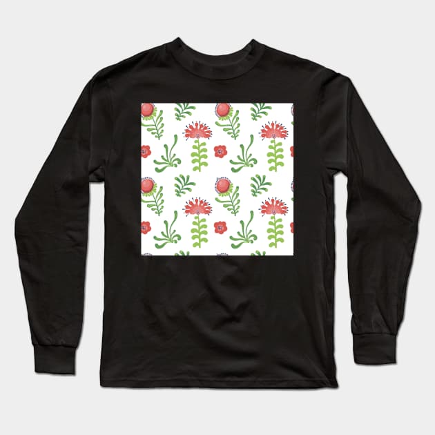 Elegance Seamless pattern with flowers, vector floral illustration in vintage style Long Sleeve T-Shirt by Olga Berlet